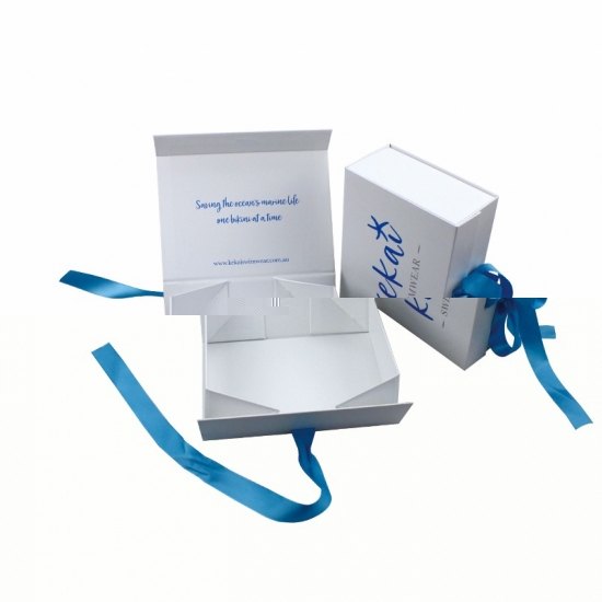 Foldable Gift Box With Ribbon Tie