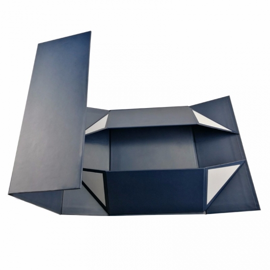 Matte Blue Large Size Folding Magnetic Box With Lids